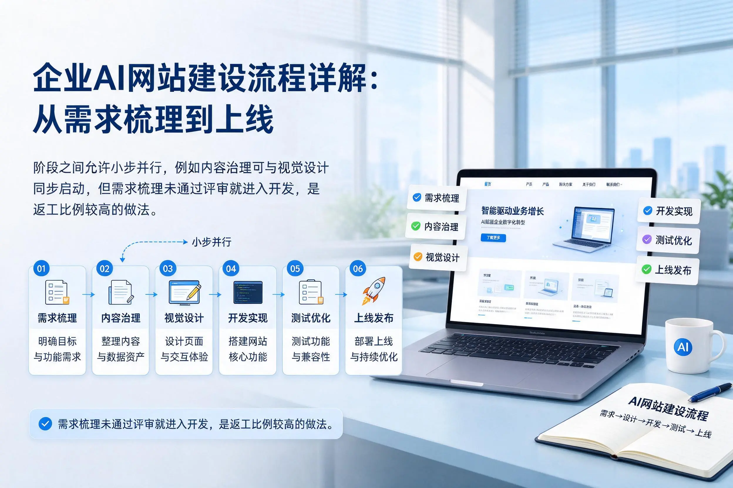 上海企业AI网站建设流程详解：从需求梳理到上线