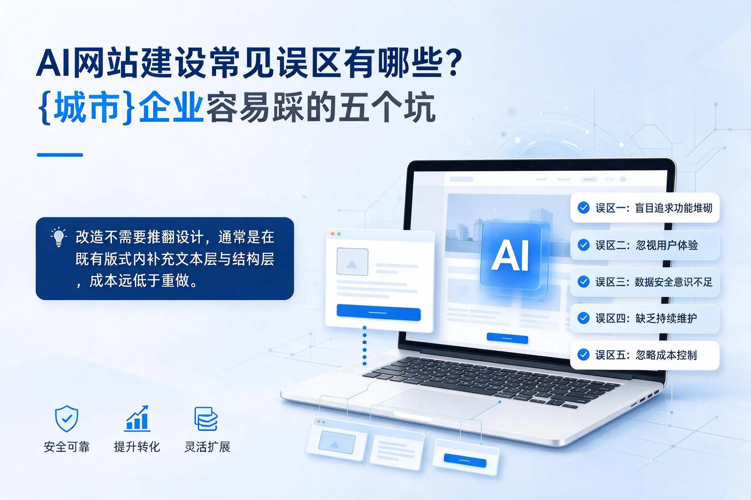 AI网站建设常见误区有哪些？上海企业容易踩的五个坑