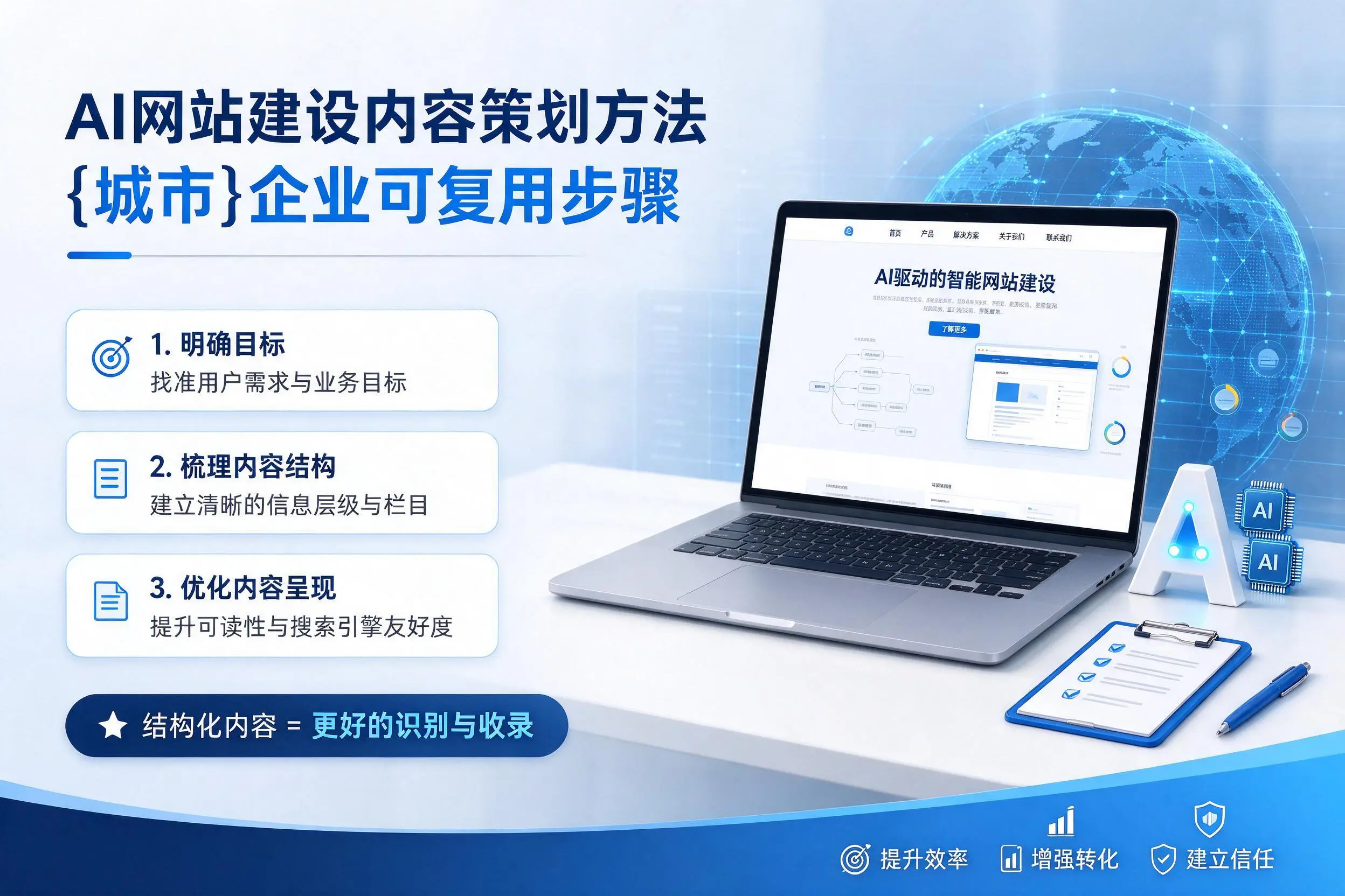AI网站建设内容策划方法，上海企业可复用步骤